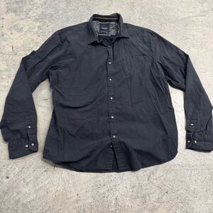 Denim & Flowers Men's Black Polka Dot Button-Up Dress Shirt Sz XXL Business Work